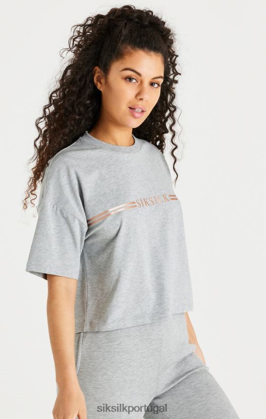 mulheres vestuário 6884ZR72 SikSilk camiseta cinza marl box