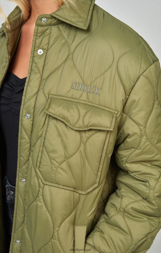 mulheres vestuário 6884ZR126 SikSilk jaqueta cáqui leve com colcha