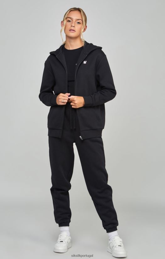 mulheres vestuário 6884ZR100 SikSilk zip thru essencial preto