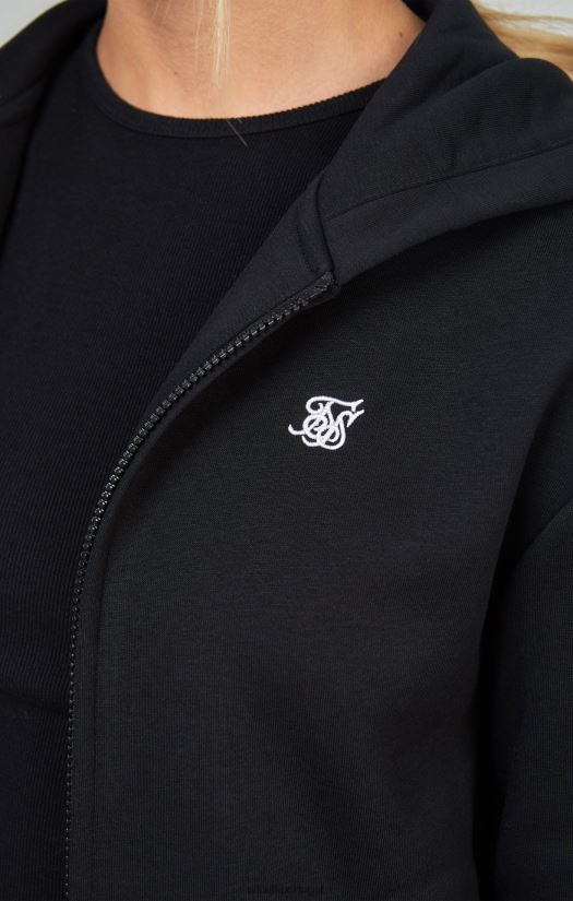 mulheres vestuário 6884ZR100 SikSilk zip thru essencial preto