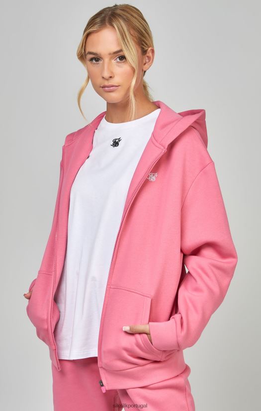 mulheres vestuário 6884ZR102 SikSilk zip thru essencial rosa