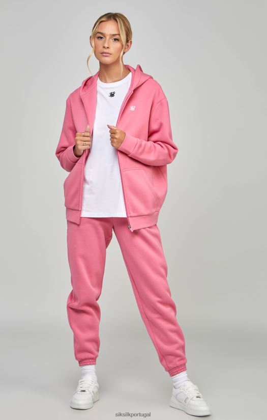 mulheres vestuário 6884ZR102 SikSilk zip thru essencial rosa