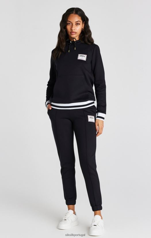 mulheres vestuário 6884ZR109 SikSilk top de basquete preto