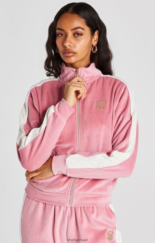 mulheres vestuário 6884ZR111 SikSilk top de veludo rosa