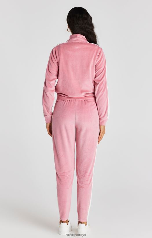 mulheres vestuário 6884ZR111 SikSilk top de veludo rosa