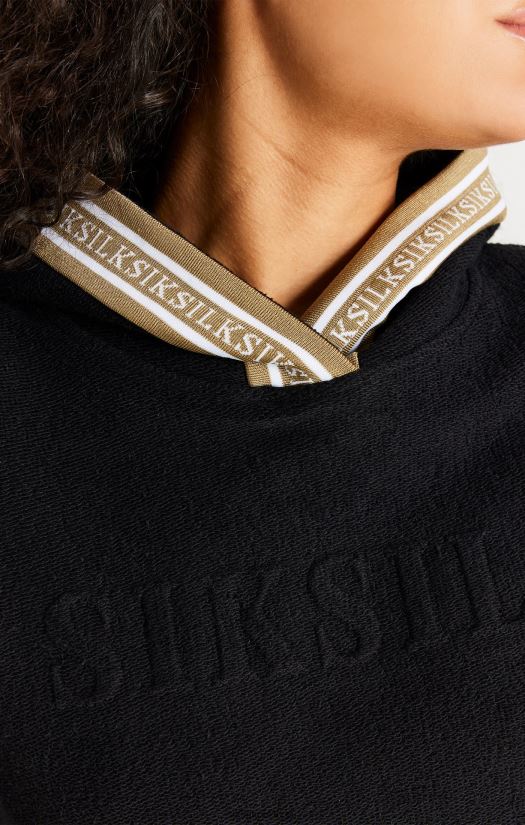 mulheres vestuário 6884ZR113 SikSilk moletom com capuz preto