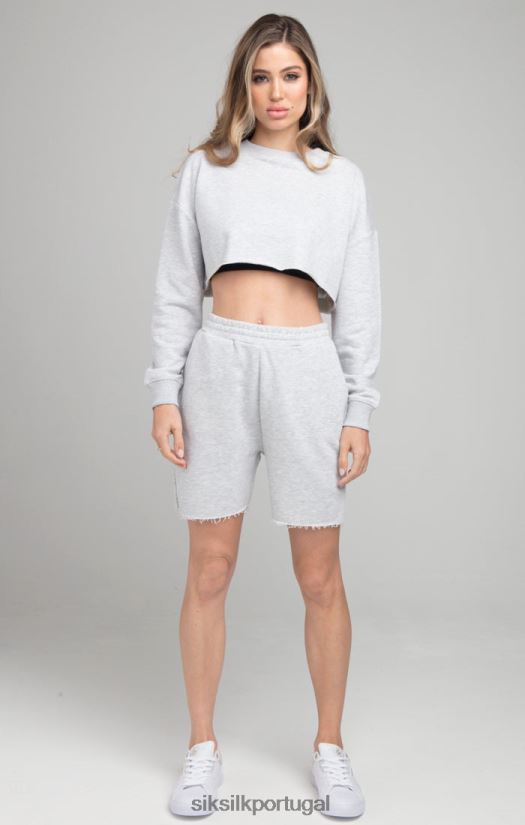 mulheres vestuário 6884ZR122 SikSilk moletom cropped - cinza marga