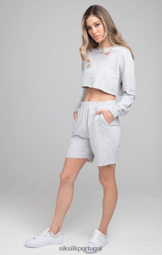 mulheres vestuário 6884ZR122 SikSilk moletom cropped - cinza marga