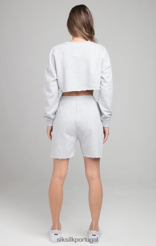 mulheres vestuário 6884ZR122 SikSilk moletom cropped - cinza marga