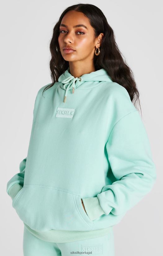 mulheres vestuário 6884ZR164 SikSilk moletom com capuz oversize menta deluxe