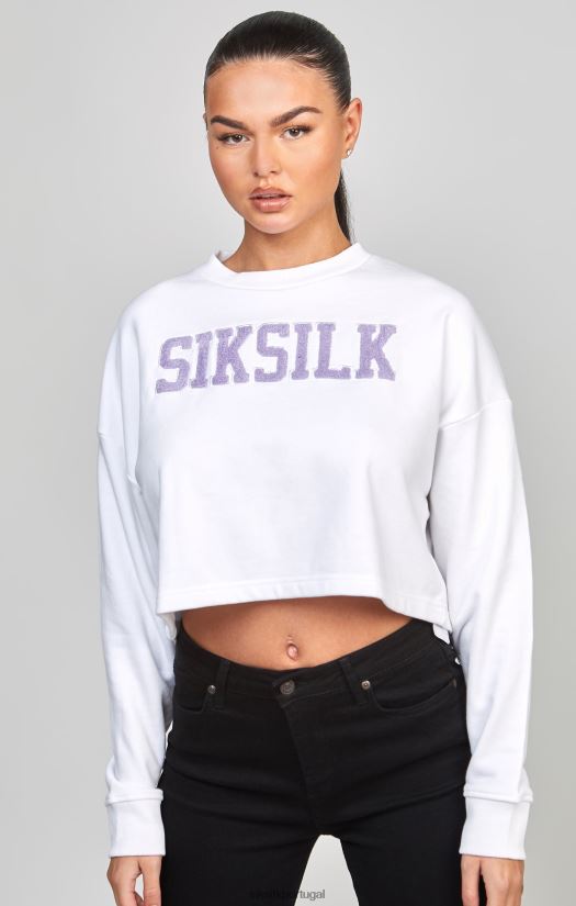 mulheres vestuário 6884ZR84 SikSilk moletom universitário branco