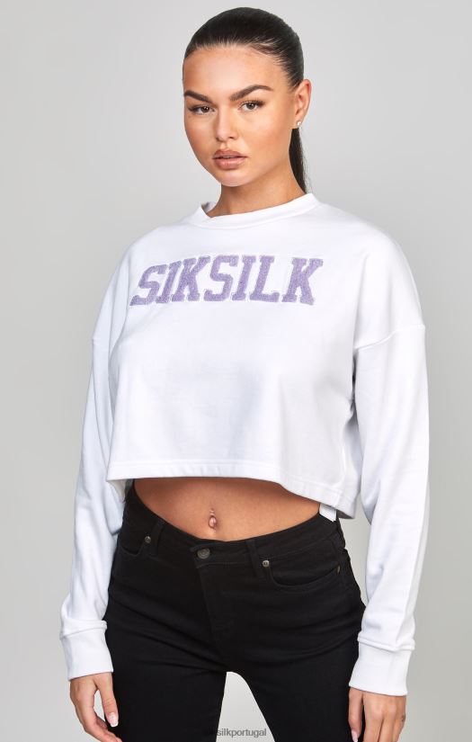 mulheres vestuário 6884ZR84 SikSilk moletom universitário branco
