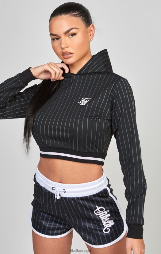 mulheres vestuário 6884ZR85 SikSilk top cropped universitário preto