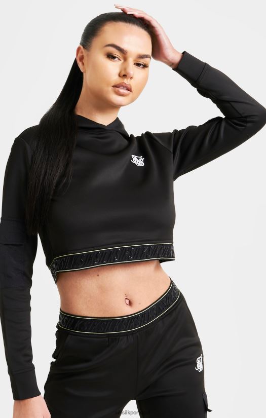 mulheres vestuário 6884ZR87 SikSilk top de pista de carga preto