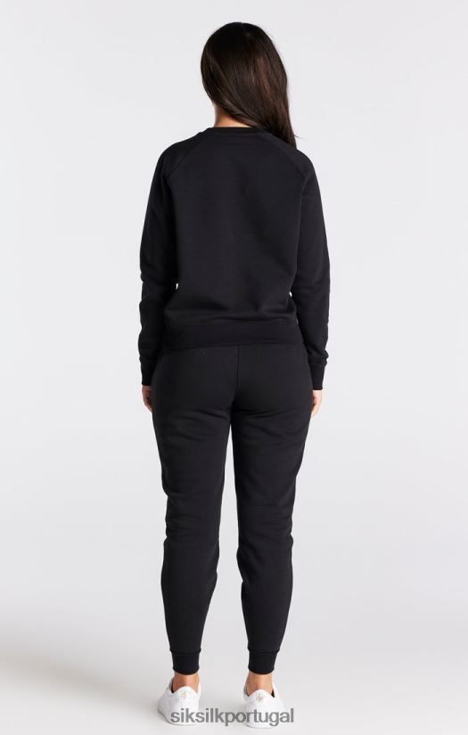 mulheres vestuário 6884ZR98 SikSilk moletom preto essencial