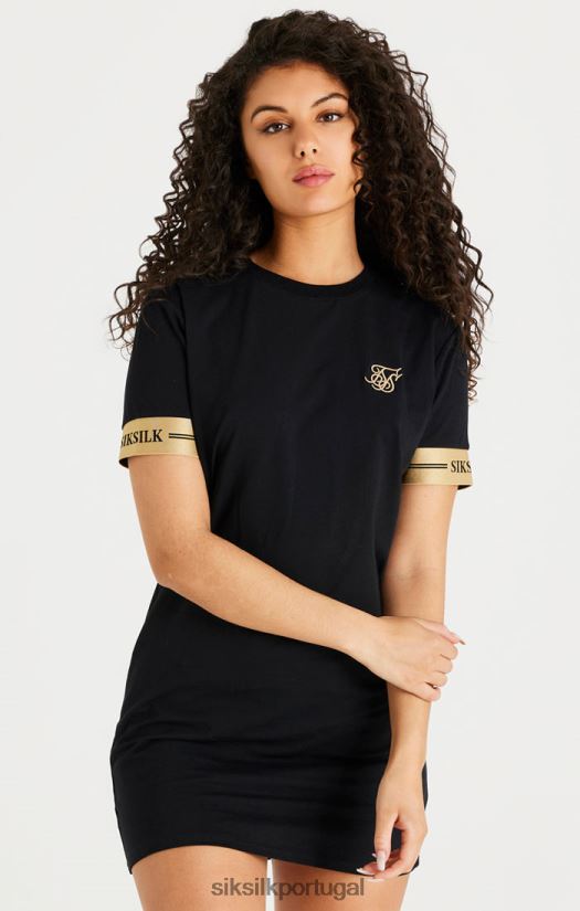 mulheres vestuário 6884ZR143 SikSilk vestido camiseta preta
