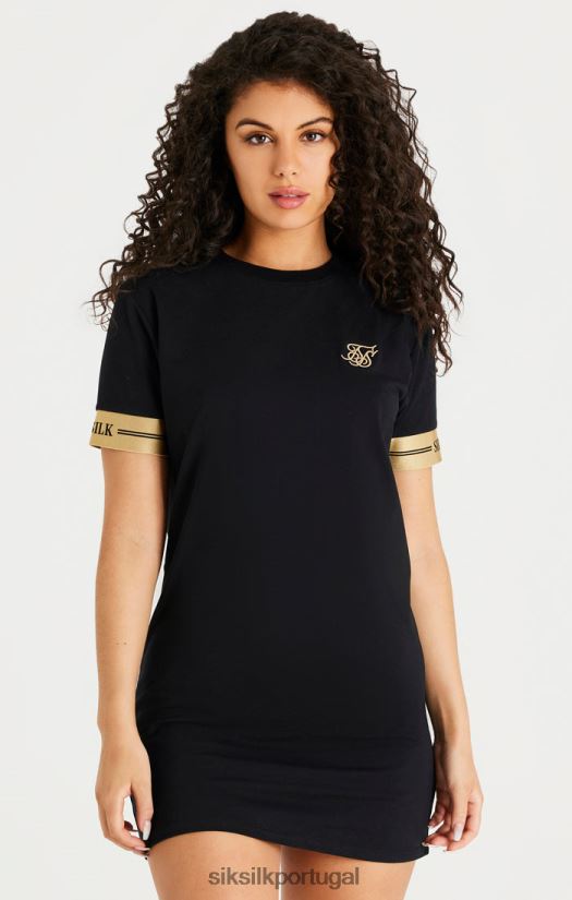 mulheres vestuário 6884ZR143 SikSilk vestido camiseta preta