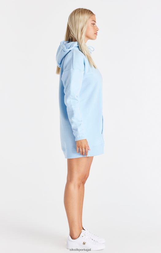 mulheres vestuário 6884ZR148 SikSilk vestido com capuz e assinatura Essentials - azul