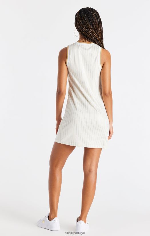 mulheres vestuário 6884ZR150 SikSilk vestido de basquete luxuoso - bege e dourado