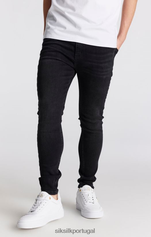 Rapazes vestuário 6884ZR307 SikSilk calça jeans skinny preta essencial