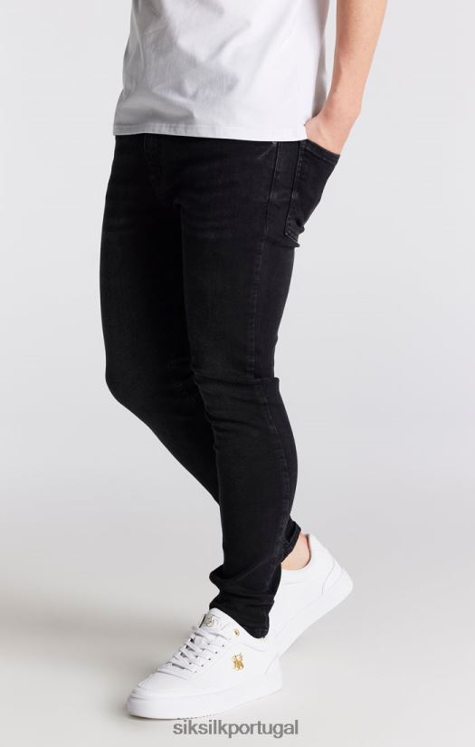Rapazes vestuário 6884ZR307 SikSilk calça jeans skinny preta essencial