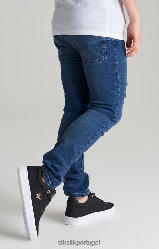 Rapazes vestuário 6884ZR309 SikSilk midstone calça jeans slim desgastada