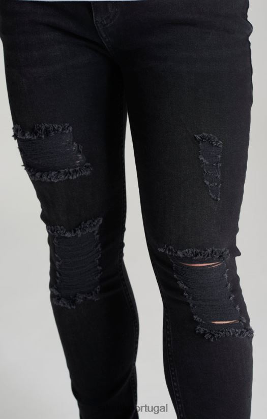 Rapazes vestuário 6884ZR310 SikSilk calça jeans skinny desgastada
