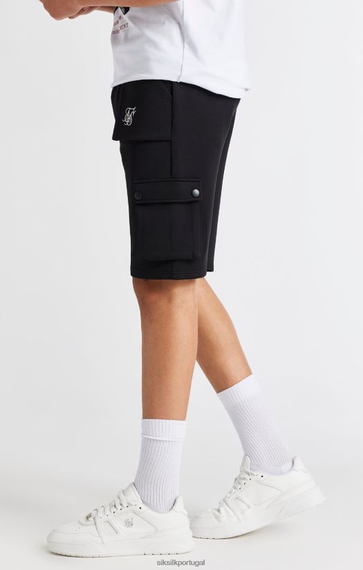 Rapazes vestuário 6884ZR315 SikSilk short cargo preto