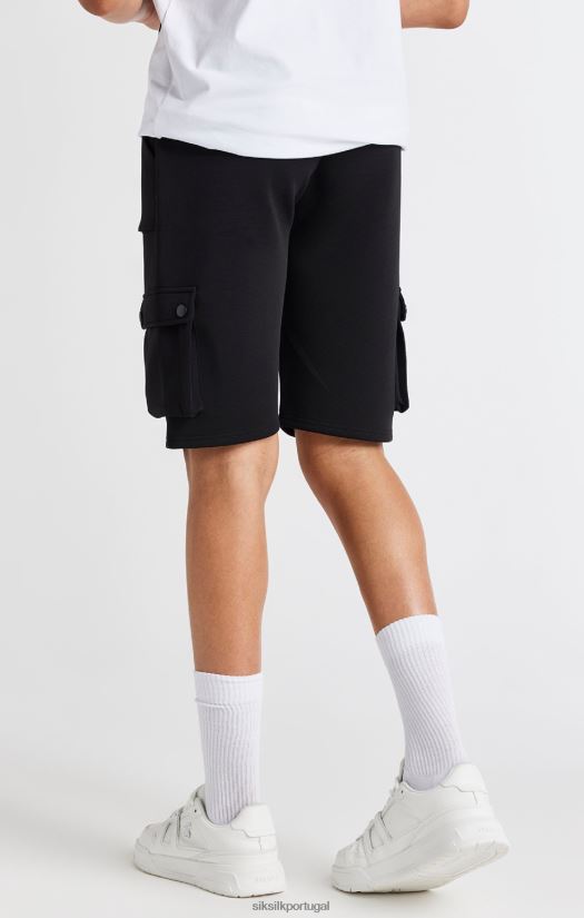 Rapazes vestuário 6884ZR315 SikSilk short cargo preto