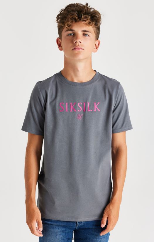 Rapazes vestuário 6884ZR280 SikSilk camiseta de marca cinza