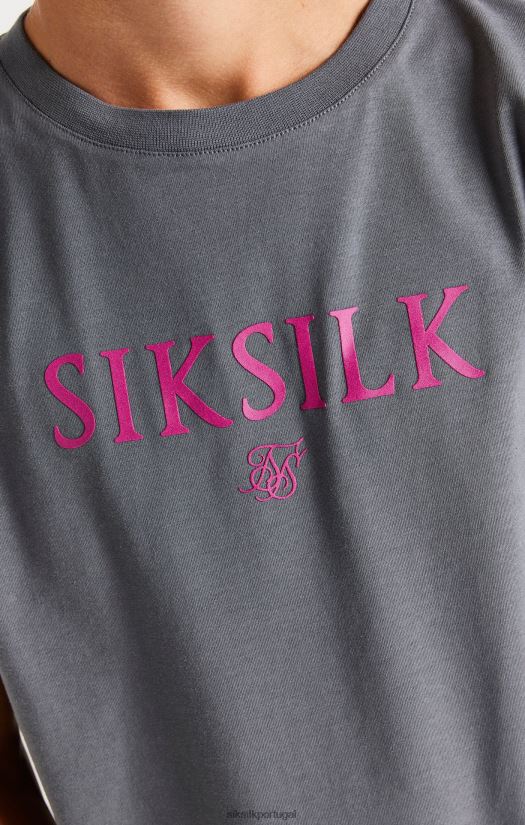 Rapazes vestuário 6884ZR280 SikSilk camiseta de marca cinza