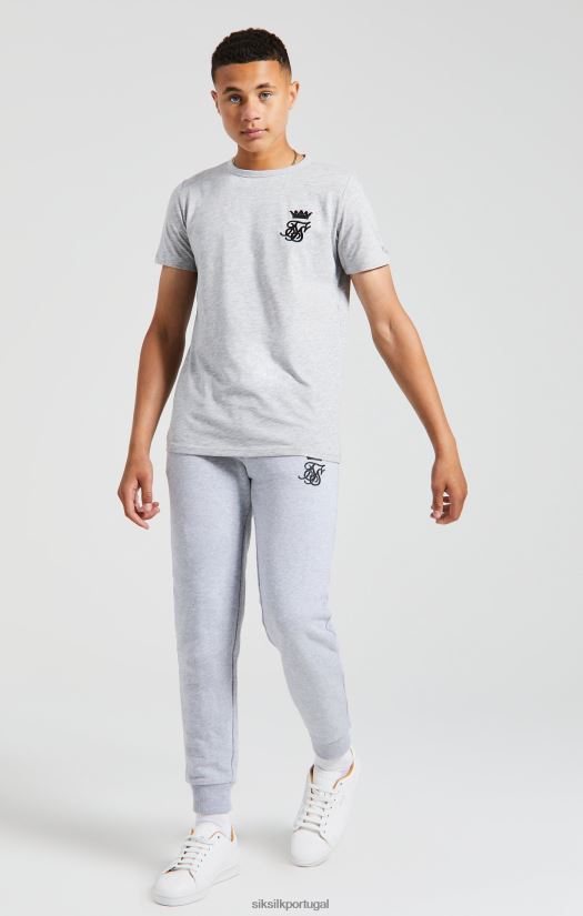Rapazes vestuário 6884ZR281 SikSilk x camiseta messi cinza marl academia