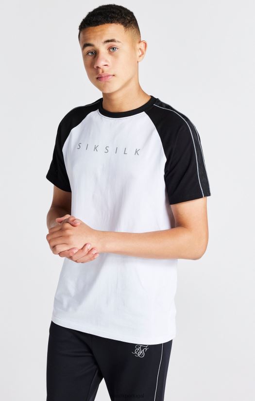 Rapazes vestuário 6884ZR284 SikSilk camiseta raglã branca