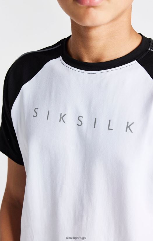 Rapazes vestuário 6884ZR284 SikSilk camiseta raglã branca
