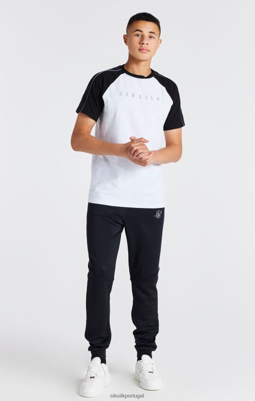 Rapazes vestuário 6884ZR284 SikSilk camiseta raglã branca