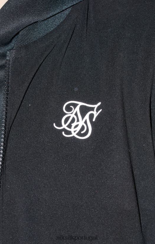Rapazes vestuário 6884ZR301 SikSilk bombardeiro com logotipo metálico preto