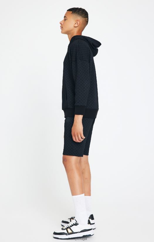 Rapazes vestuário 6884ZR288 SikSilk x moletom com capuz oversized preto messi