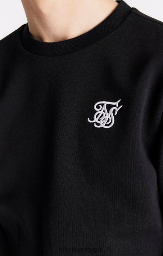 Rapazes vestuário 6884ZR291 SikSilk moletom preto essencial