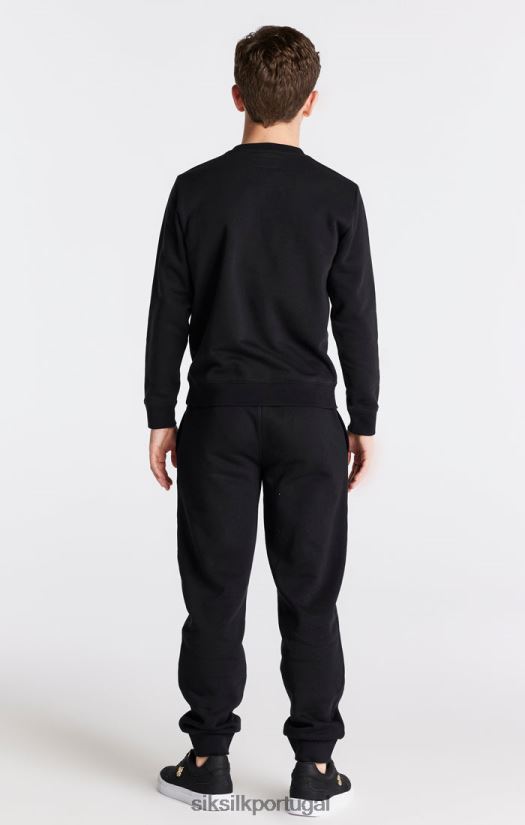 Rapazes vestuário 6884ZR291 SikSilk moletom preto essencial